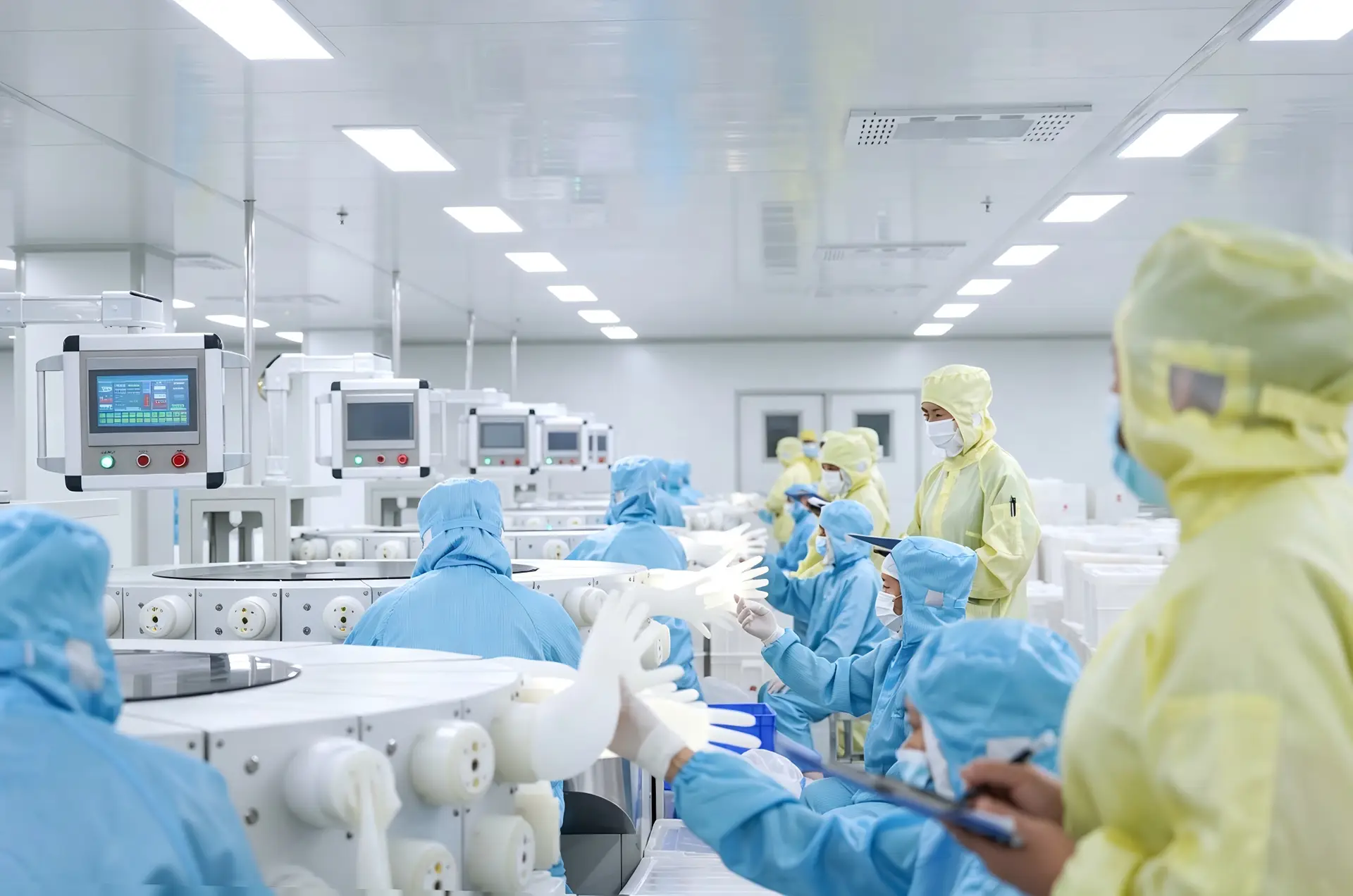 Quality control air leak testing of Medispo latex surgical gloves