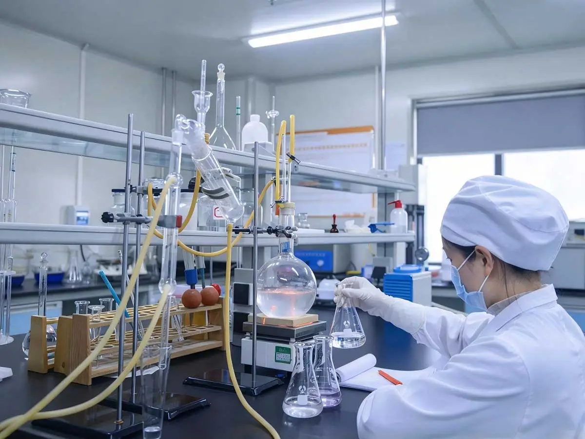 Quality control laboratory testing of surgical glove raw materials at HBM Protections