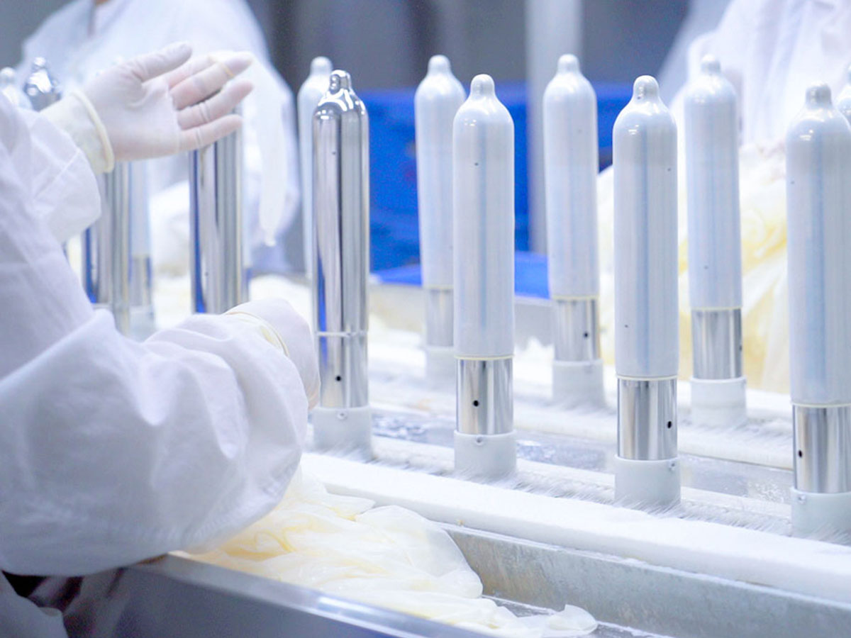 Condom electrical testing on production line at HBM Protections