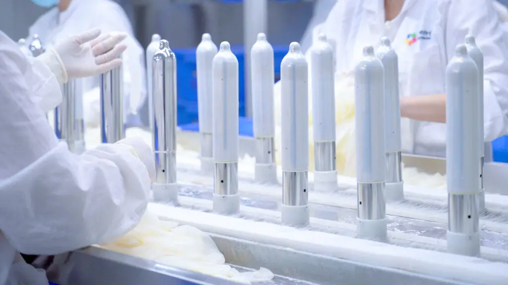 Condom electrical testing on production line at HBM Protections